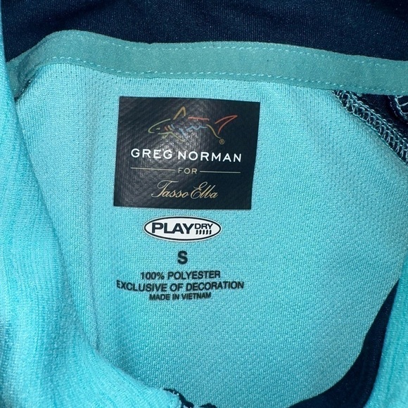 Men’s Pre Own As Is size S Small Greg Normal Play Dry Golf Polo Zip turquoise - Picture 4 of 4